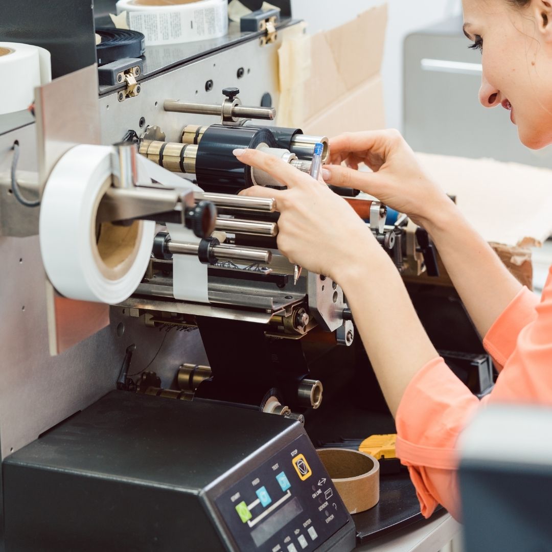 Labels being printed.