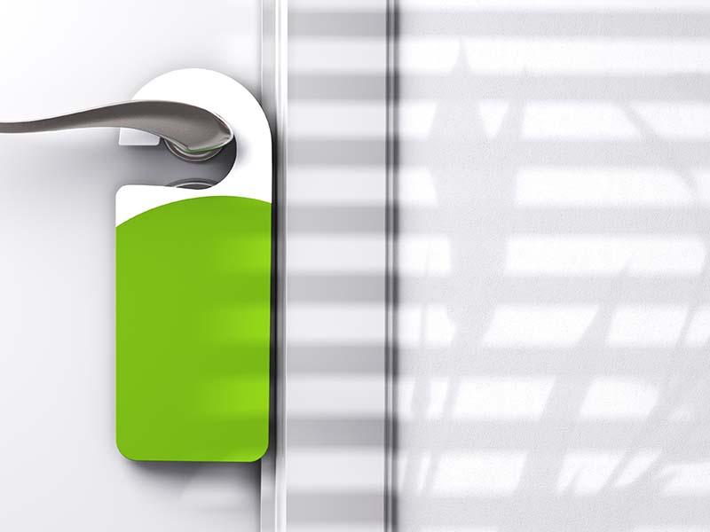 blank green door hanger