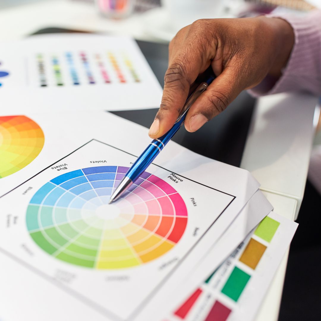 img of someone picking colors