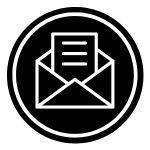 envelope with printed paper inside icon