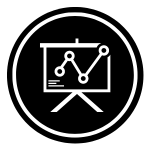 graph on presentation board icon