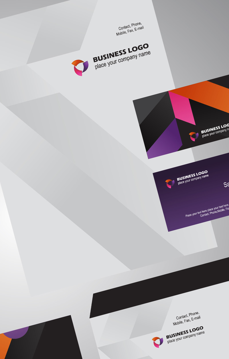 designed business cards, envelope, letterhead