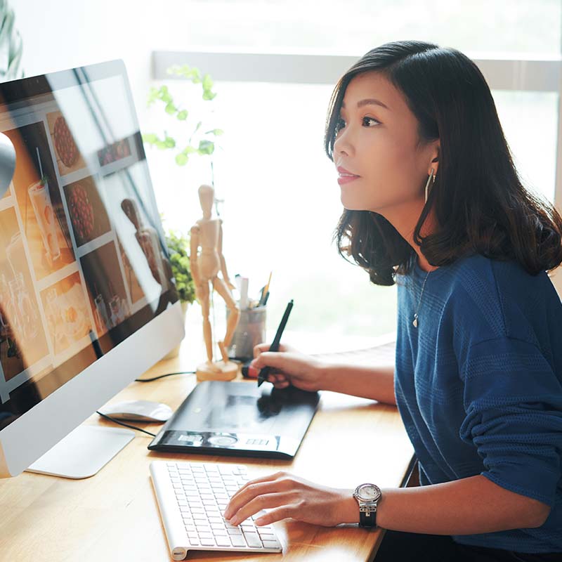 designer at computer