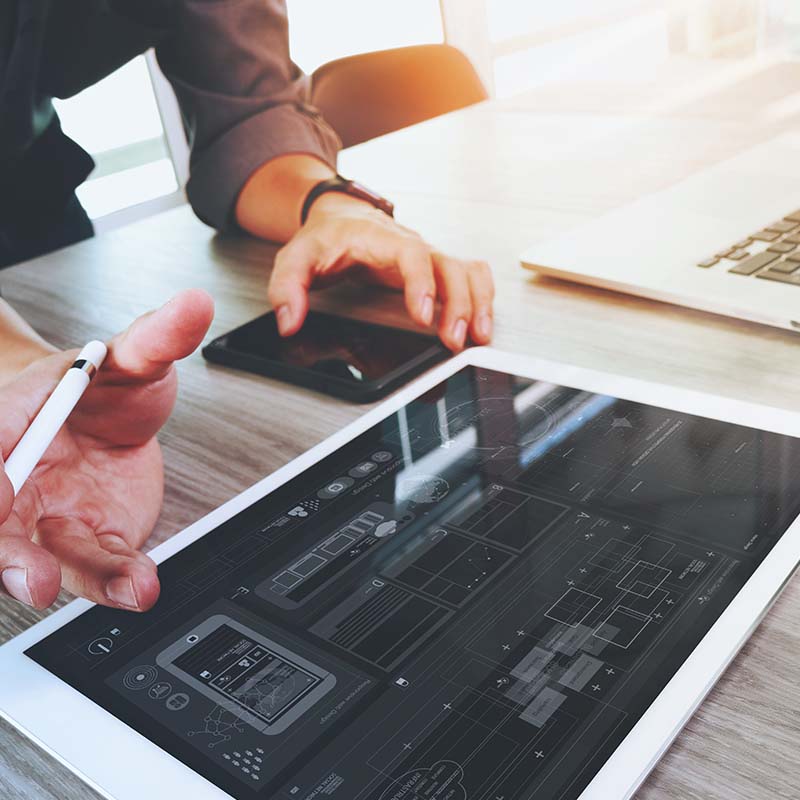 designing with tablet