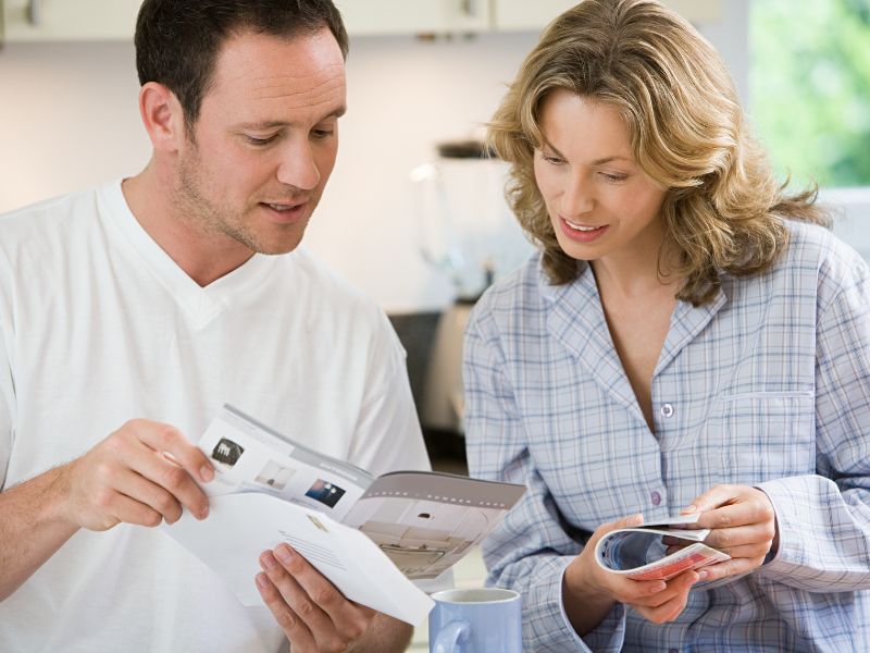 Customers learning about products and more from printed materials from Pioneer Press.