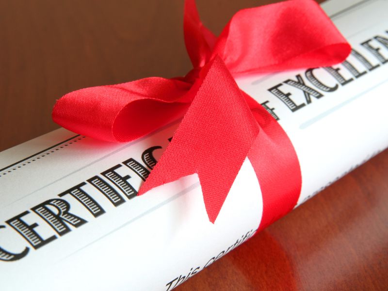 certificate of excellence