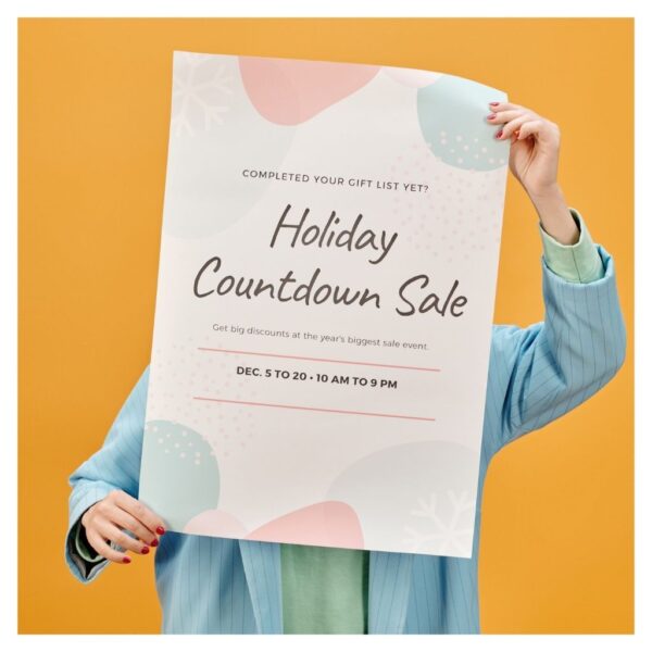 holiday up a holiday sale poster