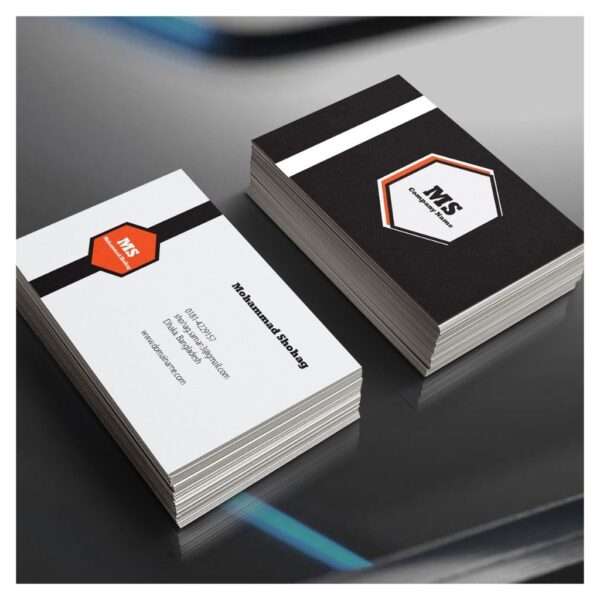 Black and White business cards on matte paper
