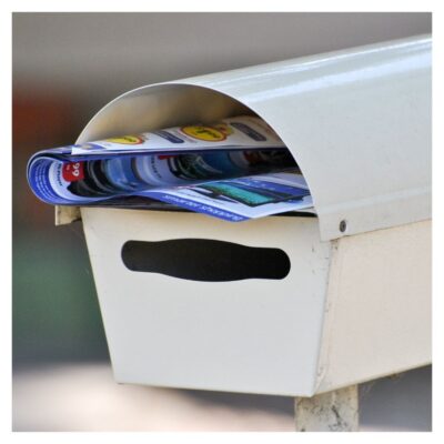 Mailbox with mail inside