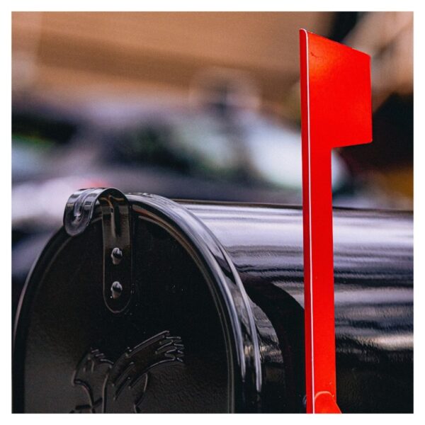 Mailbox with flag up