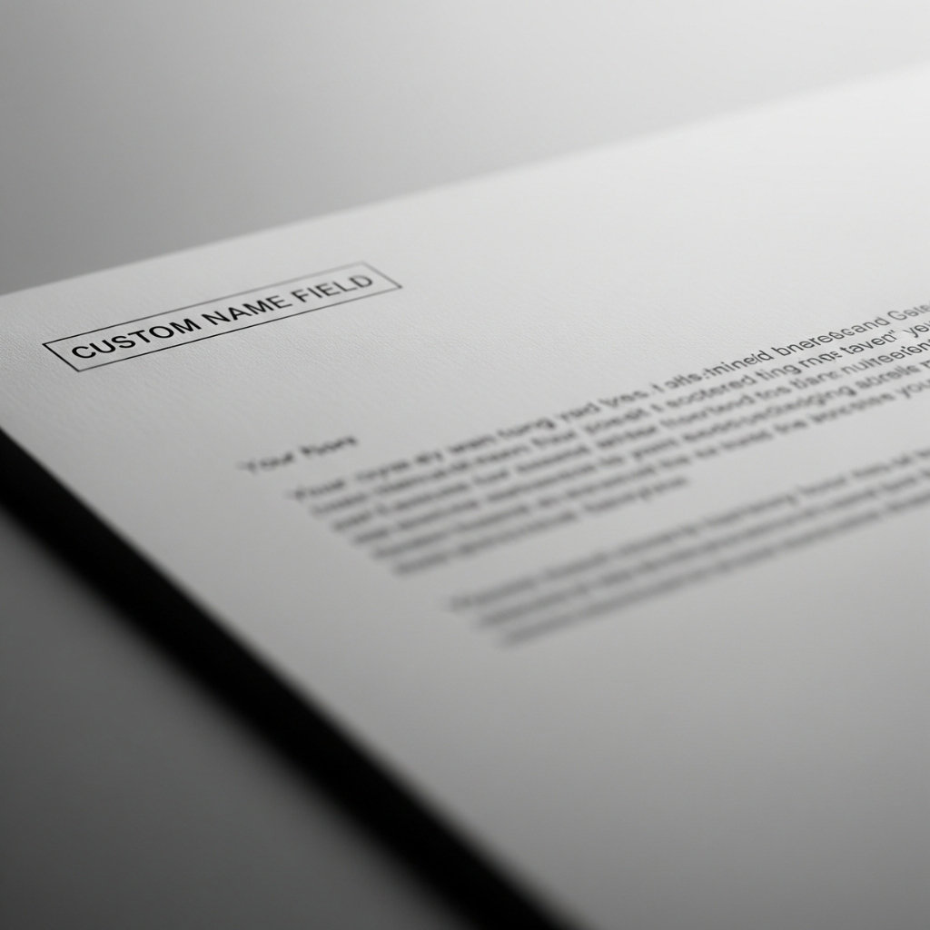 A direct mail letter with a custom name field.