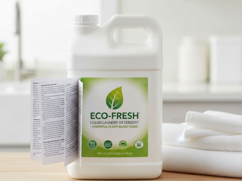 laundry detergent with extended content labels