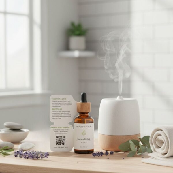 essential oil product with extended content labels