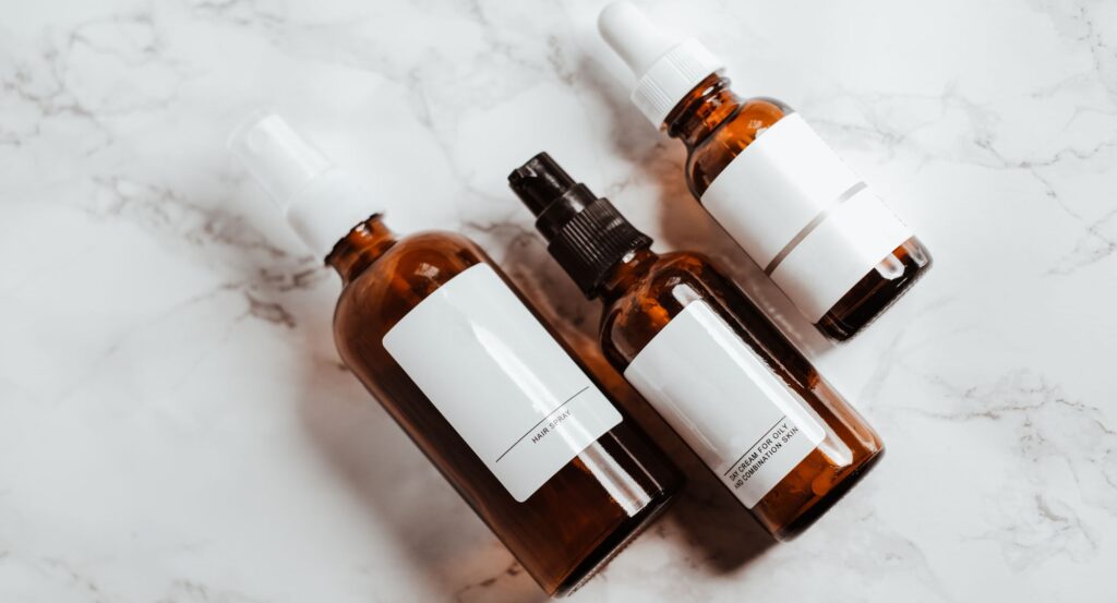 products sitting on a counter